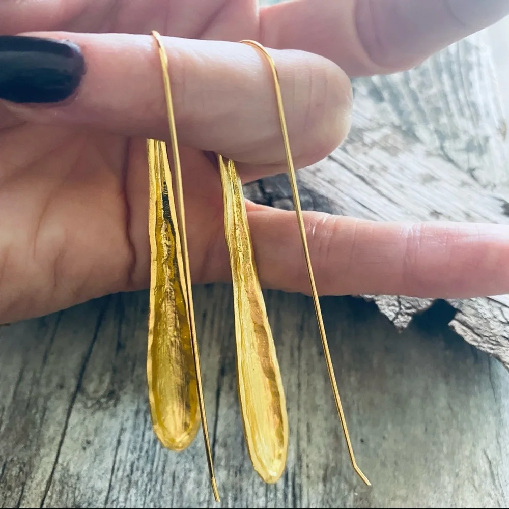 FP Golden Drop Earrings - Picture 3 of 3